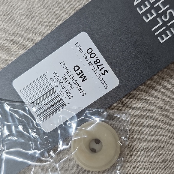 Eileen Fisher Natural Color Linen Straight Leg Pants, New, Sz Medium - Picture 8 of 11